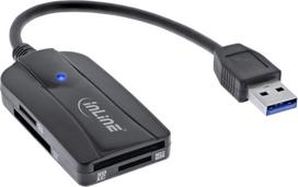 Skaitytojas InLine ® USB 3.1 USB-A kortelių skaitytuvas, skirtas SD / SDHC / SDXC, Micro SD, UDS- II suderinamiems