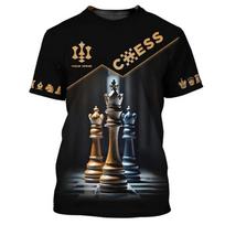 Cool Chess Pattern T Shirt For Men Customized 3D Printed T-Shirts Summer Fashion Round Neck Street Oversized Short Sleeve Tees XXS