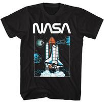NASA Logo Discovery Space Shuttle Space Stars Earth Men's T Shirt 4XL