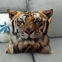 Wild Animals: Lions, Tigers Digital Printing Short Plush Pillow Covers For Car Sofa Office Cushion Cover Home Goods 60X60Cm Peach skin 18*18(CM)-1Pcs