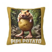 Pipi Potato Italian Brainrot Meme Pillowcase Printed Polyester Cushion Cover Decorative Pillow Case Cover Home Square 40*40Cm Peach skin 18*18(CM)-1Pcs