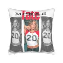 Tate Mcrae T8 Pillowcase Printed Polyester Cushion Cover Decor Pillow Case Cover Bed Square 45X45Cm Peach skin 18*18(CM)-1Pcs
