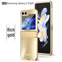 Samsung ZFlip6 Frosted Electroplating Case - All-Inclusive PC Cover for ZFlip5/ZFlip4 Z Flip4 auksas
