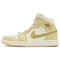 Air Jordan 1 Mid Pale Vanilla Gold Women Sneakers Cream Metallic-Gold Coconut-Milk FB9892-200 41