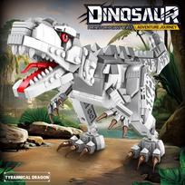 Dinozaurų pasaulio modelių rinkinys Statybiniai kaladėlės Gyvūnų figūrėlės Statybiniai žaislai berniukams Kalėdos Gimtadienio dovana Vaikams white