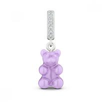 Crystal Haze Nostalgia Bear Lavender Pave Connecter Silver Nostalgia Bear Pave Lavender Silver Pendant Charm NOSTALGIA BEAR-LAVENDER-PAVE CONNECTOR SILVER