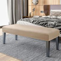 1Pc Stretch Velvet Bench Cover Anti-Dirty Classic Solid Color Bench Slipcover Washable Bench Seat Protector Cover For Bedroom