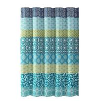 Bohemian Striped Shower Curtain Colorful Design Various Sizes Bathroom Decoration M mėlyna