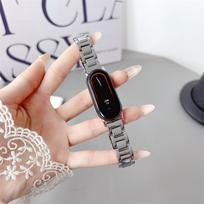 Nerūdijančio plieno I formos metalinė apyrankė, skirta Xiaomi mi band 10/9/8 sidabras