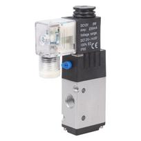 12V Solenoid Valves For Pneumatic Systems 2 Way 3 Position Air Flows Control Alloys Body With 1/4  Ports 1