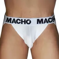 MACHO UNDERWEAR MACHO MX29BL Jockstrap White + White L - Anatomical Lycra Support