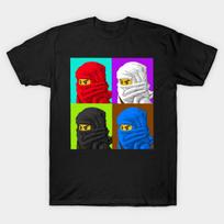 Men Black Print T-shirt Ninjago Warhol No-Cut Transfer Paper Print Cotton Tshirt M juoda