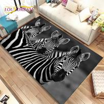 Zebra Laukinio Gyvūno Plotas Kilimas Didelis, Kilimas Svetainei Miegamajam Virtuvei Durų Kilimėlis Dekoracija, Vaikų Žaidimų Neslystantis Grindų Kilimėlis 40x60cm