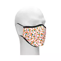Masks by Shots Shots Hearts Cotton Mask - Adjustable, Washable, with Filters, Red Print