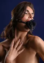 Taboom Taboom Dona Rose Ball Gag with Plug - Adjustable Silicone & Vegan Leather