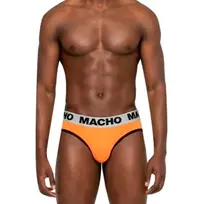 MACHO MCH012 Orange Slip S - Classic Lycra Men's Briefs with Support