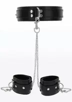 Taboom TABOOM Heavy Collar & Wrist Cuffs Set with Velvet Lining, Adjustable Fit