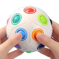 Cube Toy Stress Relief Puzzle Ball Rainbow Color Matching Cube Toy Develops Concentration Logical Thinking Intelligence Puzzle Toy