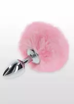 Taboom TABOOM Bunnytail Plug Pink - Aluminum Model with Faux Tail, Small Size