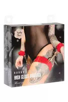 Kinky Diva High Gloss Wrist & Thigh Cuffs Red Adjustable Vegan Leather