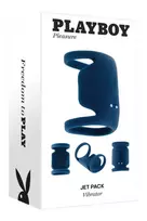 PLAYBOY Jet Pack Dual-Ring Intimate Vibrating System Silicone Black
