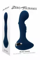 Evolved ZERO TOLERANCE BLUE OASIS Vibrating Silicone Plug 10 Modes 12.3cm Blue