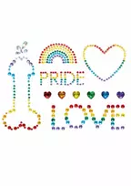 Pride Adhesive Body Jewels Stickers - Multicolor Decorative Set