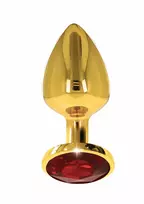Taboom TABOOM Plug With Diamond Jewel L Gold Aluminium Red Crystal