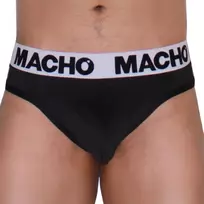 MACHO UNDERWEAR MACHO MTG002 Black Thong M - Anatomical Lycra & Elastane Support