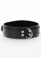 Taboom TABOOM Heavy D-Ring Collar Vegan Leather Adjustable Black