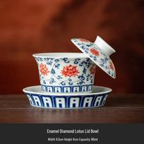 Cha Xun Enamel Vajra Lotus Gaiwan