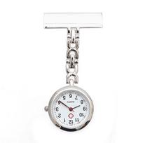 Stylish Stainless Steel Nurse Pocket Watch, with Pin Clip, Mechanical Quartz Movement, Simple Hanging Design As a picture sidabras