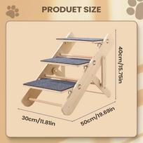 Folding Pets Dog Stairs Wood Sofa Bed Ladder Ramp Pet Puppy Step Non Slip Bottom 3 Steps For High Bed Puppy Ramp Ladder