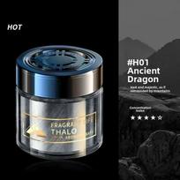 Car Air Freshener Long Lasting 60 Days Alcohol-Free Aromatherapy Diffuser Glass Jar Vent Clip gray