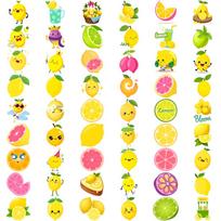 54vnt Laikinos tatuiruotės Citrinos lipdukai Laikinos tatuiruotės lipdukai Vaisių lipdukai Animaciniai mergaitėms ant rankų pečių yellow