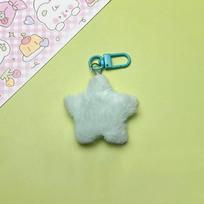 Pom Pom Starfish Multicolour Star Key Ring Fluffy Fur Stars Backpack Pendant  Holiday Gift žalia
