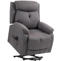 Electric massage and heated lift chair, reclining chair, USB ports, footrest, 86x94x105cm, gray 94x86x105cm