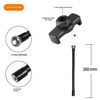 Flexible Arm Metal Selfie Stick Monopod with Adjustable Ball Head Universal for All Smartphones Travel Vlog Live Streaming 200mm inner