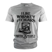 Men's Funny I like Whiskey and cigars shirt Father's Day Dad Gift For Him 2XL