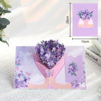 3D Pop up Card Anniversary Card Best Wishes Post Card Butterfly Flower Beautiful Greeting Cards for Valentine's Day Mother's Day