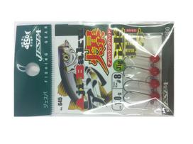 YARIE Jig Head 645 Horse Mackerel Bomb Jig Head 0.5g 0.5g raudona