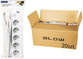 Blow 98-519# Tinklo prailgintuvas PR-570P 5 lizdų su įžeminimu 5m balta 3x1.5mm pakuotė