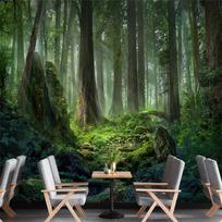 Miško Tapetai Gamtos Peizažas Žalias Miškas Sieninė Tapyba Miegamojo Svetainės Sienai Namų Dekoras 200 cm(W) x 140 cm(H)