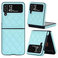 Galaxy Z Flip6 Lambskin Texture Retro Protective Leather Case for Samsung Fold6 Fold 3 mėlyna
