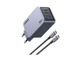 UGREEN Nexode Pro EU 3-Port GaN PD Fast Charger with USB-C Cable Adapter, 2x USB-C