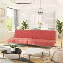 Dvivietė sofa-lova, rožinės spalvos, aksomas