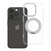 IPhone 14 Pro case with circular ring stand, MagSafe compatible, transparent frame