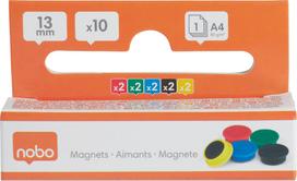 NOBO -magnets for whiteboard, 13 mm, assorted colors, 10 pcs (1915290)