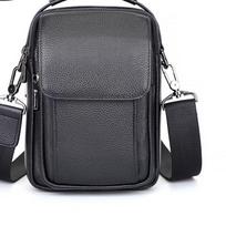 Men's Nappa Leather Casual Crossbody Phone Bag 1 juoda