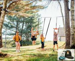 „Adventure Sports Slackline“ rinkinys su sūpynėmis, suktuku ir lankeliu